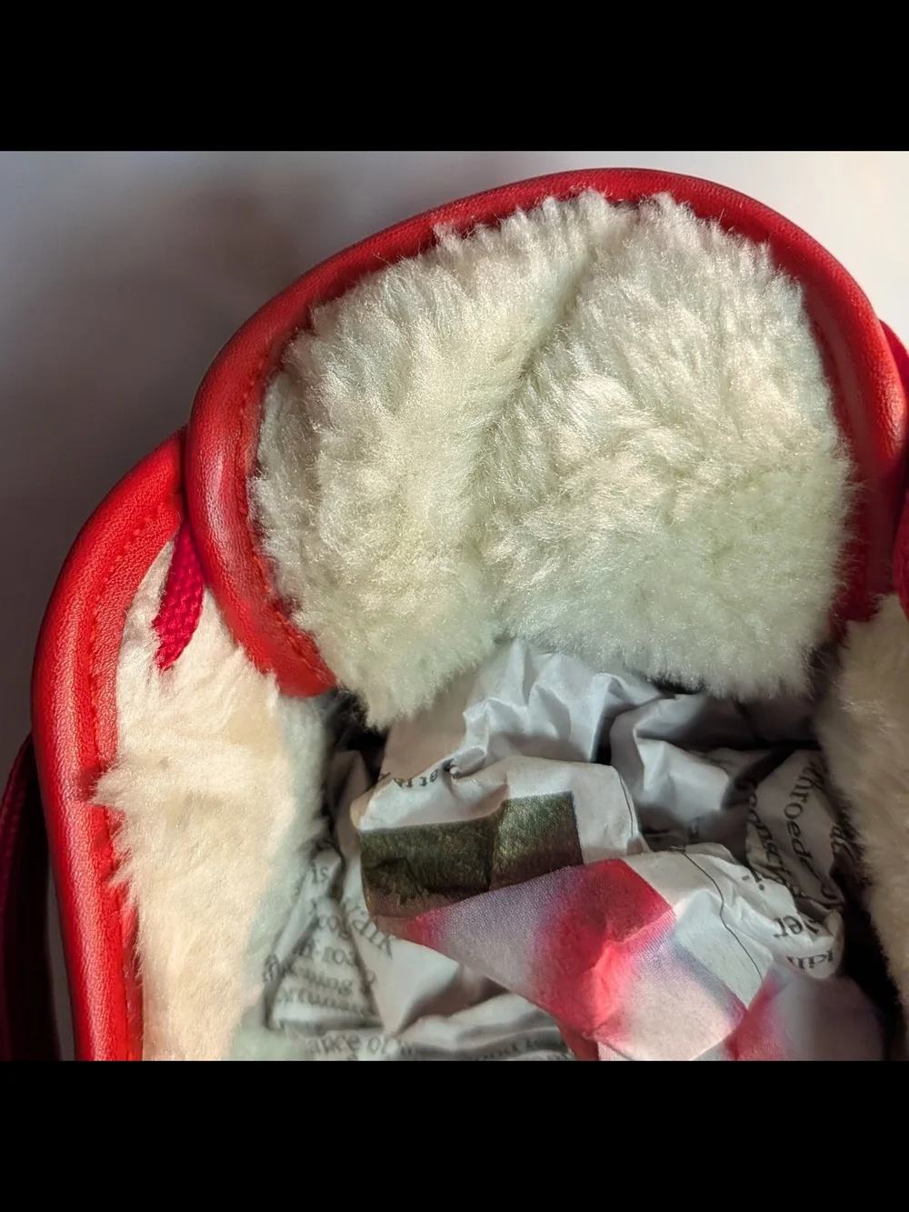 Mudd Red Leather Fur Lined Lace-Up Low-Top Sneaker Size 10 - Picture 7 of 8